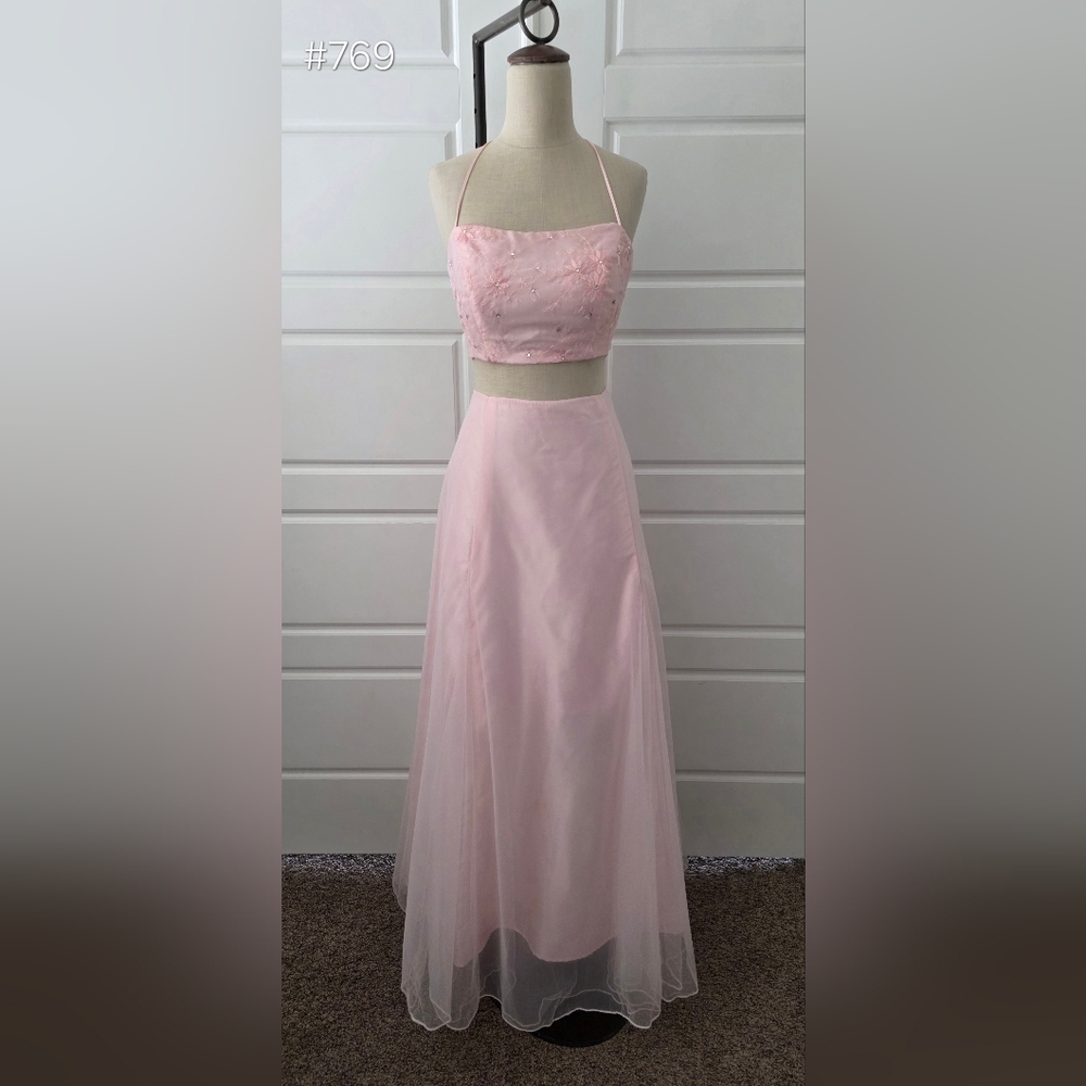 Pink Chiffon 2-Piece A-line Formal Dress
